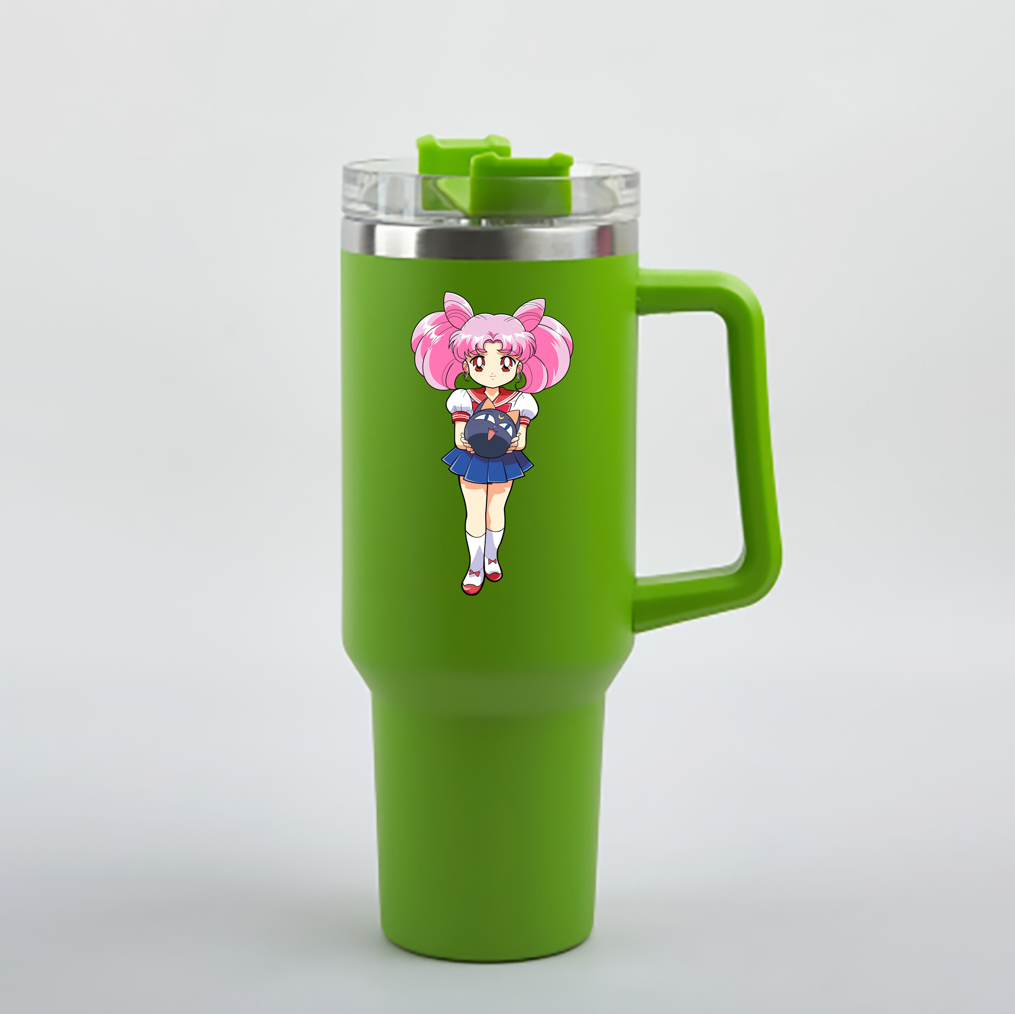 （画像用） 美少女戦士セーラームーン ちびうさ Sailor Moon Chibiusa Tsukino Usagi Small Lady Serenity 1200mL車用タンブラー - クリスタルステッカー（プラスチックストロー付き）